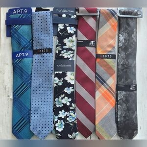 6 PC Men's Apt. 9/ J. Ferrar/ 1670/ Croft& Barrow Tie Lot BNWT